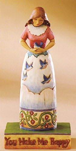 Jim Shore Girl w/ Blue Bird Statue by Enseco