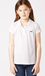 Lacoste Girls Short Sleeve Pique Polo White Size 8yr-11369
