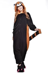 Newcosplay Polar Fleece Onesies Pajamas (XL, Raccoon)