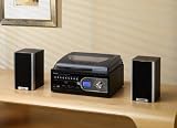 Steepletone SMC99R: TRANSFER VINYL TO USB CONVERT 4-IN-1 MUSIC CENTRE BLACK/DARK WOOD