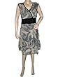 Retro Mod Dress Bohemian Fashion Grey Printed Sleeveless Dress