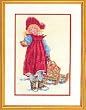 Eva Rosenstand Girl with Sled of Apples Christmas Counted Cross Stitch Kit 12-966