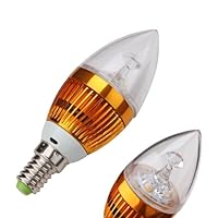 E14 3 LEDs Candle Light Bulb Lamp Warm White 3600K 110-240V 6W