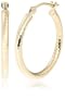 Duragold 14k Yellow Gold Diamond-Cut Hoop Earrings, (0.8" Diameter)