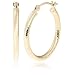 Duragold 14k Yellow Gold Diamond-Cut Hoop Earrings, (0.8" Diameter)