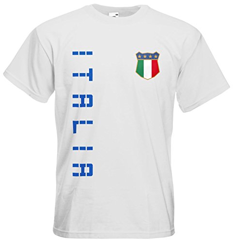 Italien Italia EM 2016 T-Shirt Trikot (Weiß, L)