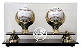 Don Larsen and Yogi Berra - 1956 WS Perfect Game - Autographed Baseballs with 2 Ball Display Case
