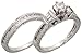 14 Karat Weissgold 2-Teilen Hochzeit Ring Set, mit 0.33 Karat Brilliantschliff (Mitte) & 0.61 Karat Baguetteschliff & Brilliantschliff (Seiten) Diamanten, (8mm) breit