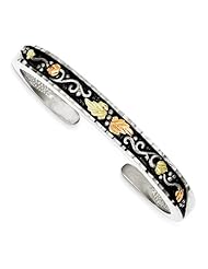 Sterling Silver & 12K Antiqued Cuff Bracelet