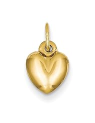 14k Puffed Heart Charm