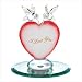 Hummingbird Heart Glass Figurine