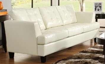 Homelegance 9994WHT-3 Della All Bonded Leather Sofa - White,Homelegance,2637939