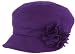 Womens Vintage Style Wool Cloche Bucket Winter Hat with Flower Accent ( 4 Colors )