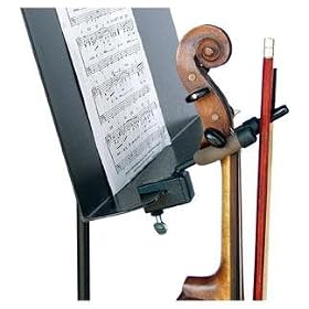 String Swing CC08 Music Stand Violin Hanger with Bow Hanger - Black Metal Base by 