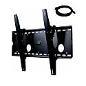 VideoSecu Black Tilt Wall Mount for SAMSUNG flat panel plasma LCD TV monitor 37 40 42 46 50 52 inch HPR4252 HPR4262 HPR5052 HPR5072 HDTV with Free 7ft HDMI Cable b33 Built in bubble leveler