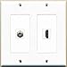 RiteAV - 1 Port HDMI 1 Port Coax Cable TV- F-Type - Dual Gang Wall Plate