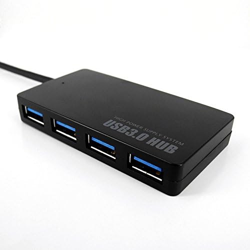 AURIN® Ultra slim 4-port USB 3.0 Hub with LED indicator (USB-Powered, equipped with 5V Power Slot)-Black