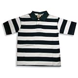 Dogwood - Boys Striped Short Sleeve Polo, Navy, White