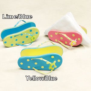 Flip Flop Napkin Holder - Blue & Yellow