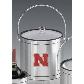 Kraftware 21064 Nebraska 3 Quart Brushed Chrome Mylar Ice Bucket with Acrylic Cover by Kraftware