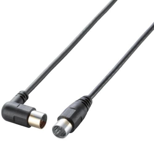 ELECOM アンテナケーブル 極細 L-S型 10m ブラック DH-ATLS100BK