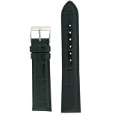 Watch Band Extra Long Crocodile Grain Black Stitching Padded 20 millimeter