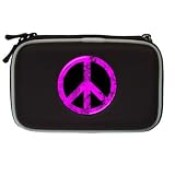 Nintendo DS Lite Black Carrying Case of Grunge 60's Pink Peace Symbol (Peace Sign, Cool)
