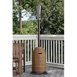 LPG Patio Flare with Weather Wicker Tank Cover