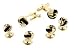 Yellow gold plated and enamel knot cufflinks and shirt stud set with presentation box. Made in the U.S.A