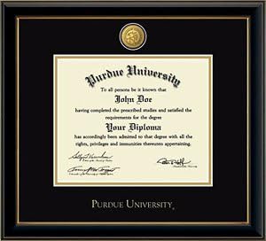 Purdue University Black Bacehlors Degree Diploma Frame with Embossed Griffin