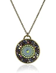 Liz Palacios "Circulo" Mixed Rock Crystal Circle Pendant Necklace