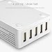 5 Port USB Desktop Charger, BlitzWolf 40W/8A 2.4A Max Each Rapid Phone Charging Station Power3S Technology for Apple iPhone 6 6s Plus, iPad Air 2, Samsung Galaxy S4 S5 Edge, Note 4 5, Sony(White)