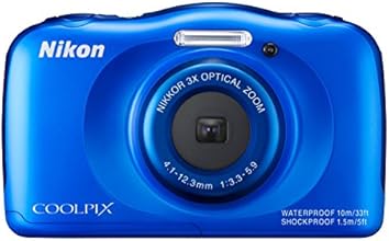Nikon Coolpix S33 Digitalkamera (13,2 Megapixel, 3-fach opt. Zoom, 6,9 cm (2,7 Zoll) LCD-Display, USB 2.0, bildstabilisiert) blau