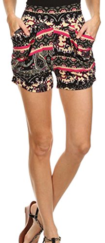 Simplicity® Women's Casual Print Harem Shorts w/ Side Pockets