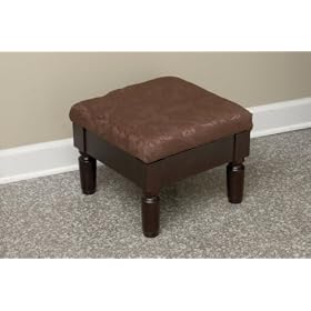 Brown STORAGE FOOTSTOOL foot stool OTTOMAN hassock by Cypress