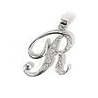 INITIAL PENDANT W/CZ STERLING SILVER .925 Letter R