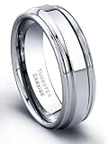 7 mm Tungsten Carbide Ring Stone Finish Polished Center High Polish Finish Comfort Fit