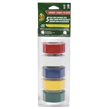 Duck Brand 299022 0.75-Inch-by-12-Feet Multi-Purpose Electrical Tape, 5-Rolls, Assorted Colors