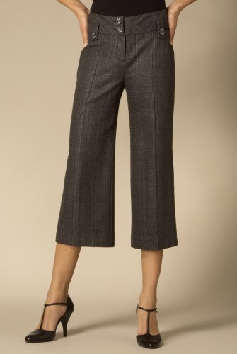 Per Una Cropped Silver Check Trousers clothing