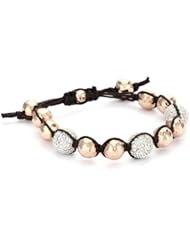 Tai Rose Gold Hammered Ball with Pave Swarovski Crystals Bracelet