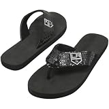 NHL Los Angeles Kings Women's Sequin Strap Flip Flops - Black (5/6)