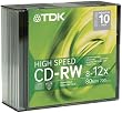 TDK High-Speed - 10 x CD-RW - 700 MB ( 80min ) 10x - storage media