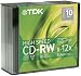 TDK High-Speed - 10 x CD-RW - 700 MB ( 80min ) 10x - storage media