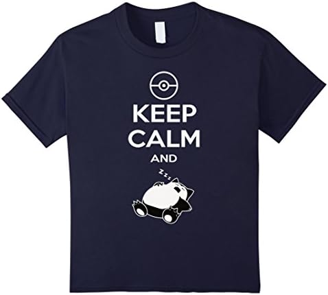 Kids Keep Calm And Zzz Poke Snorlax TShirt 10 Navy