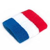 (Price/Piece)GOGO NBA Style Red/White/Navy Stripe Wristband, Sweatband, 8cm x 7.5cm
