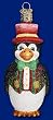 Old World Christmas Glistening Gentleman Penguin In Tuxedo Glass Ornament #16071