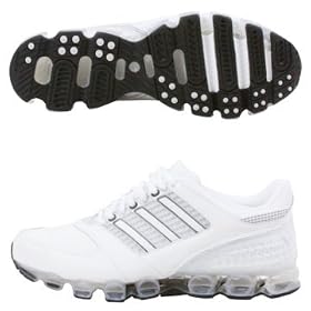 Buy Adidas Mens Microbounce + Questar White White Metallic Silver Leather Running Shoes by adidas