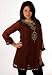 Anarkali Style Kurti with contrast colored patchwork and embroidery - Kurti / Tunic