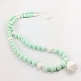 歯固め ネックレス シリコン ママ授乳ジュエリー 六角ビーズのはがため ママのネックレス チュアブルおしゃぶり 赤ちゃんのおもちゃ[BPAフリー][FDA認可済]安全 無味 シント/グリーン