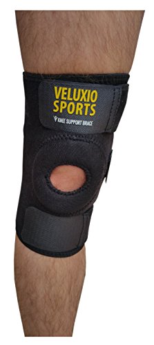 Knee Brace and Support - Helps with Running, Walking, ACL, Meniscus Tear and Arthritis - Moderate Compression - Warmth Improves Circulation and Injury Recovery - Fits Small to Large Sizes - 100% Lifetime Satisfaction Guaranteed.